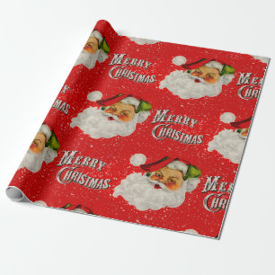 Vintager Weihnachtsmann Geschenkpapier