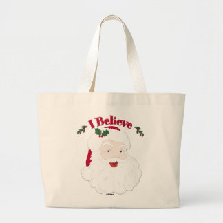 Vintager Weihnachtsmann glaubt Weihnachten Jumbo Stoffbeutel