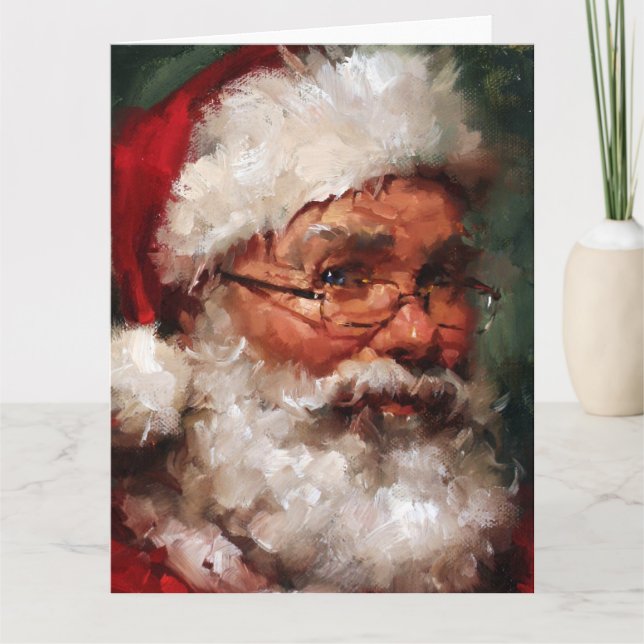 Vintager Weihnachtsmann Karte (Vorderseite)