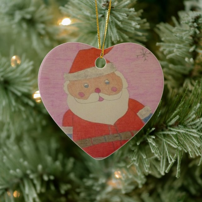 Vintager Weihnachtsmann Keramik Ornament (Baum)