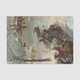 Vintager Weihnachtsmann kommt zur Stadt Seidenpapier