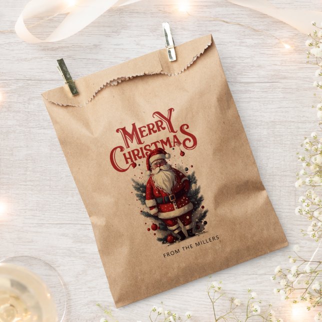 Vintager Weihnachtsmann-Liebesbeutel Geschenktütchen (Ausgeschnitten)