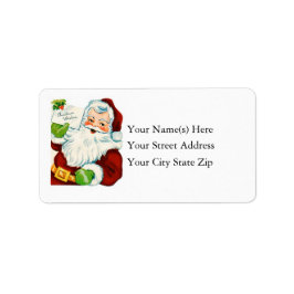 Vintager Weihnachtsmann liefert Weihnachtswünsche Adressaufkleber