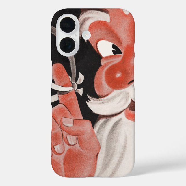 Vintager Weihnachtsmann mit Erinnerung-String auf  Case-Mate iPhone Hülle (Rückseite)