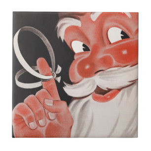 Vintager Weihnachtsmann mit Erinnerung-String auf Fliese