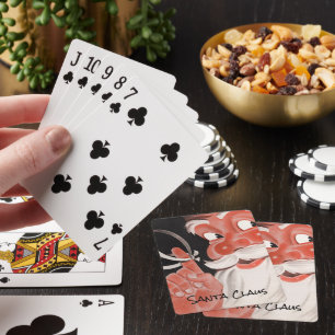 Vintager Weihnachtsmann mit Erinnerung-String auf Spielkarten