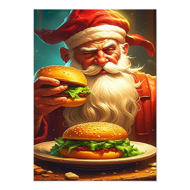Vintager Weihnachtsmann mit Hamburger Fotodruck (Vorne)