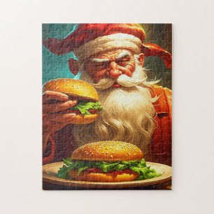 Vintager Weihnachtsmann mit Hamburger Puzzle