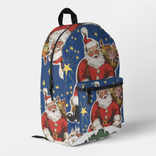 Vintager Weihnachtsmann, Nacht vor Weihnachten Bedruckter Rucksack