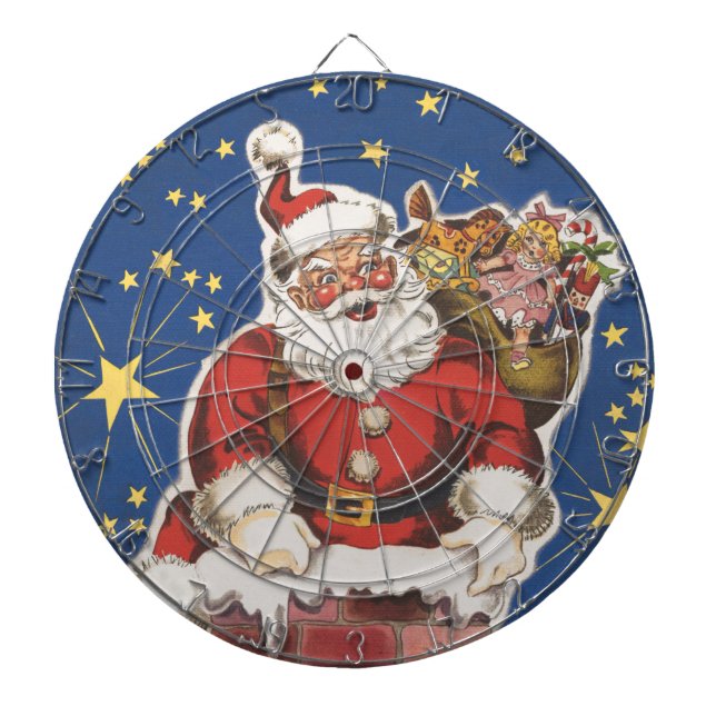 Vintager Weihnachtsmann, Nacht vor Weihnachten Dartscheibe (vorne)