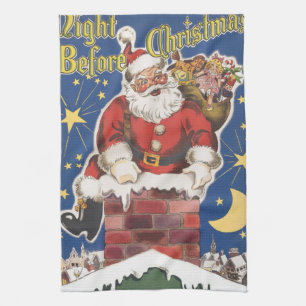 Vintager Weihnachtsmann, Nacht vor Weihnachten Handtuch