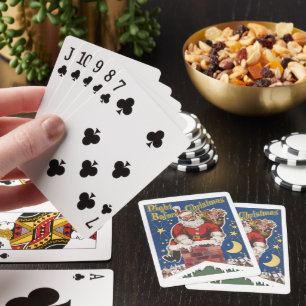Vintager Weihnachtsmann, Nacht vor Weihnachten Spielkarten