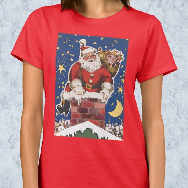 Vintager Weihnachtsmann, Nacht vor Weihnachten T-Shirt (Von Creator hochgeladen)