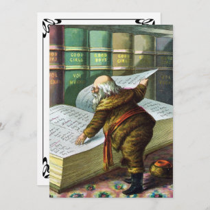 Vintager Weihnachtsmann Naughty Nice Party Einladu Einladung