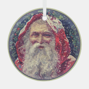 Vintager Weihnachtsmann Ornament Aus Glas