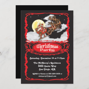 Vintager Weihnachtsmann - Party Einladungen