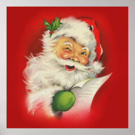 Vintager Weihnachtsmann Poster
