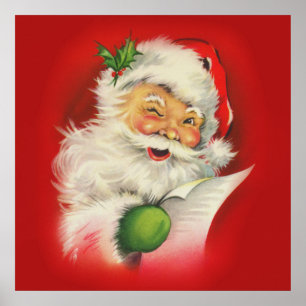 Vintager Weihnachtsmann Poster