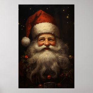 Vintager Weihnachtsmann Poster