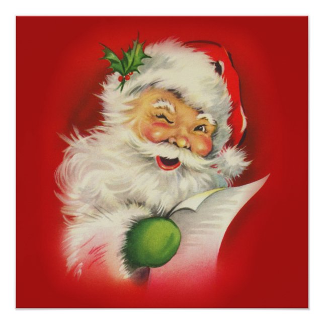Vintager Weihnachtsmann Poster (Vorderseite)