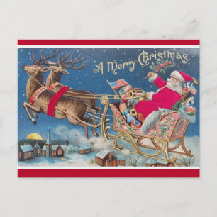 Vintager Weihnachtsmann Postkarte