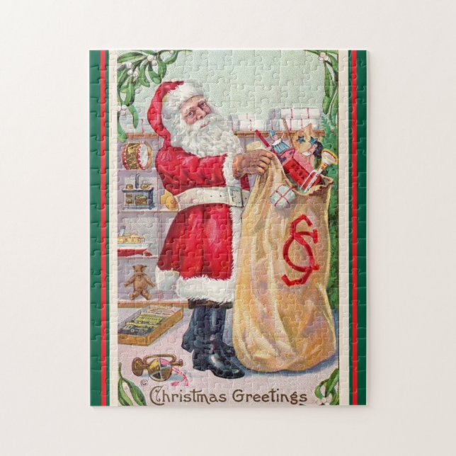 Vintager Weihnachtsmann Puzzle (Vertikal)