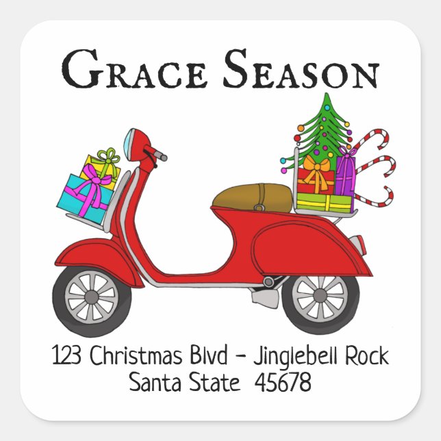 Vintager Weihnachtsmann Quadratischer Aufkleber (Vorderseite)