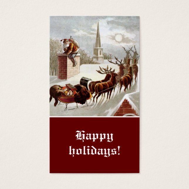 Vintager Weihnachtsmann Reindeer Sleier (Vorderseite)