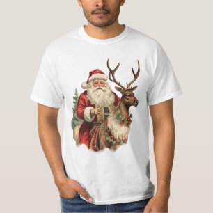 Vintager Weihnachtsmann Reitstall T-Shirt