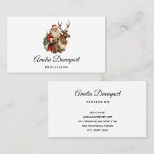 Vintager Weihnachtsmann Reitstall Visitenkarte