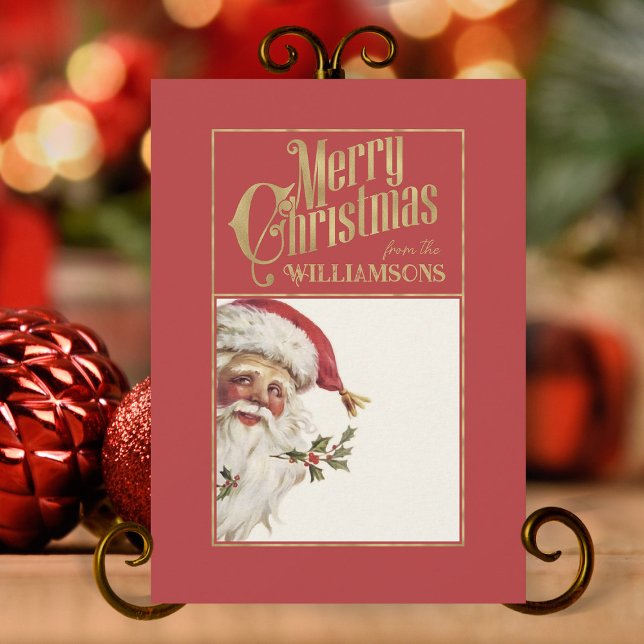 Vintager Weihnachtsmann Retro Weihnachtskarte Feiertagskarte (vintage santa claus christmas cards,vintage santa claus,retro christmas cards,vintage christmas card)
