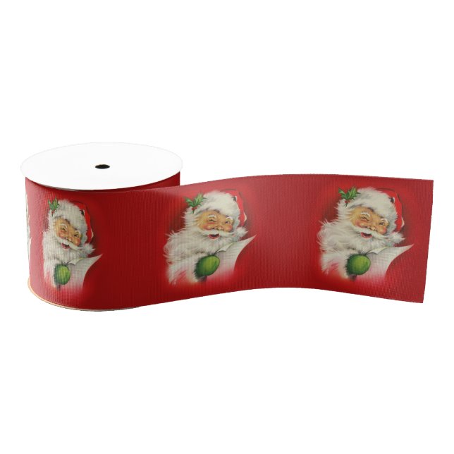 Vintager Weihnachtsmann Ripsband (Spule)