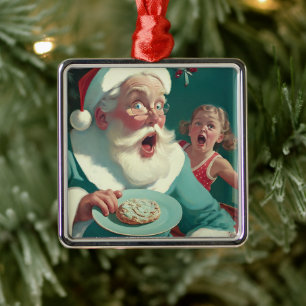 Vintager Weihnachtsmann Rot Hand Weihnachten Ornament Aus Metall