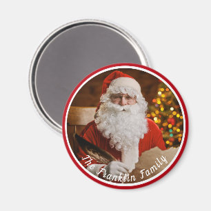 Vintager Weihnachtsmann schreibt Weihnachtsbaum Magnet