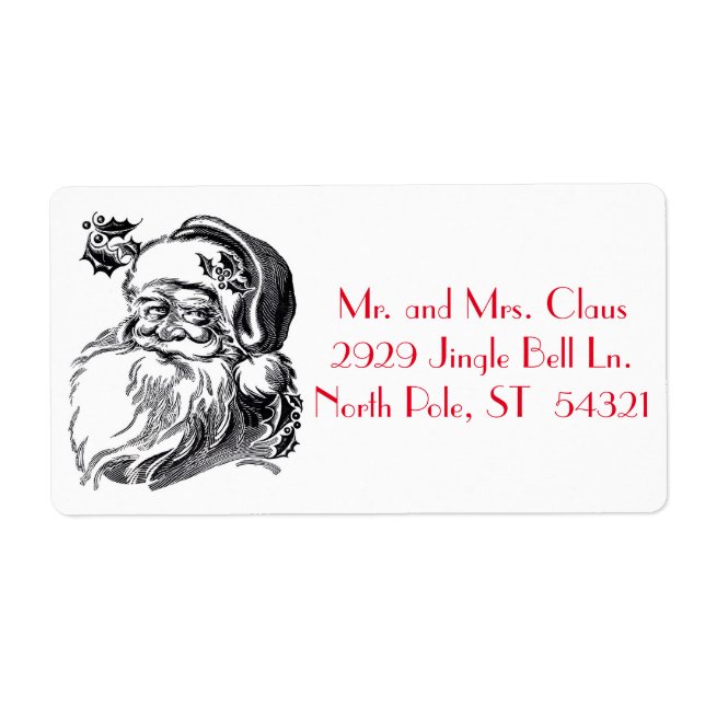 Vintager Weihnachtsmann Schwarz-weiß (Vorne)