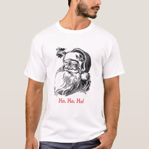 Vintager Weihnachtsmann Schwarz-weiß T-Shirt