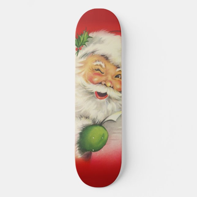 Vintager Weihnachtsmann Skateboard (Vorderseite)
