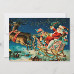 Vintager Weihnachtsmann Sleigh Weihnachten