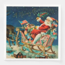 Vintager Weihnachtsmann Sleigh Weihnachten