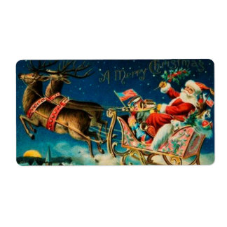 Vintager Weihnachtsmann Sleigh Weihnachtsfeiertag