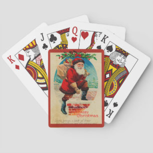 Vintager Weihnachtsmann Spielkarten