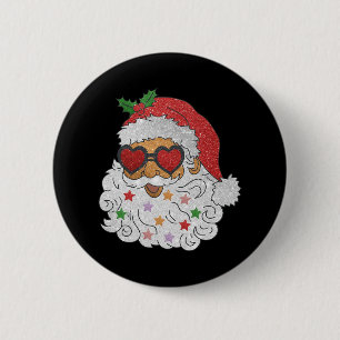 Vintager Weihnachtsmann Sungles Weihnachtsfamilie Button