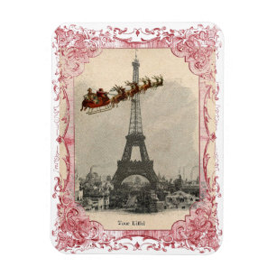 Vintager Weihnachtsmann über Paris Magnet