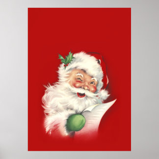 Vintager Weihnachtsmann überarbeitet! Poster