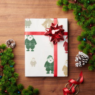 Vintager Weihnachtsmann-Umschlagpapier Feierlich Geschenkpapier