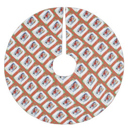Vintager Weihnachtsmann und Gedicht Polyester Weihnachtsbaumdecke