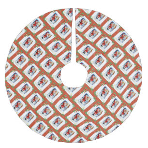 Vintager Weihnachtsmann und Gedicht Polyester Weihnachtsbaumdecke