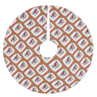 Vintager Weihnachtsmann und Gedicht Polyester Weihnachtsbaumdecke