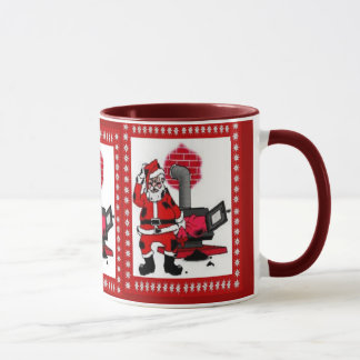 Vintager Weihnachtsmann und Kohlenstöckner Tasse