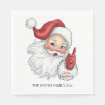 Vintager Weihnachtsmann Urzeitbuch Napkin
